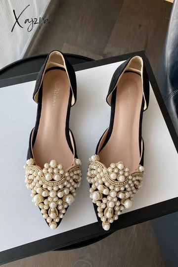 Xajzpa - Prarl Hollow Flat Pumps Flats